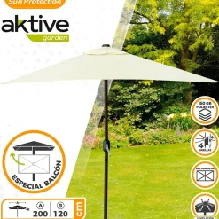 Aktive Altura del Poste del Balcón Aluminio 120x200 cm 38 mm 240 cm