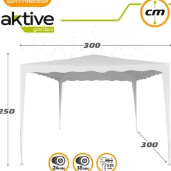 Aktive Gazebo cuadrado 300x300x250 cm