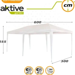 Aktive Gazebo Rectangular de Plástico 300x600x255 cm reacondicionado