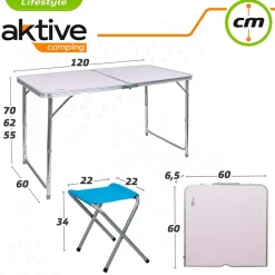 Aktive Mesa con taburete 120x60x70 cm