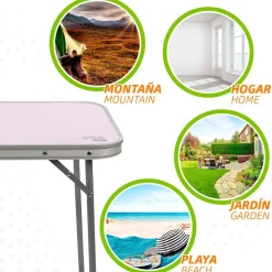 Aktive Mesa plegable de aluminio 60x40x50 cm