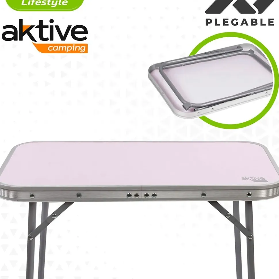 Aktive Mesa plegable de aluminio 60x40x50 cm