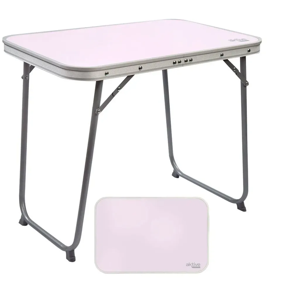 Aktive Mesa plegable de aluminio 60x40x50 cm