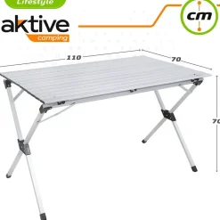 Aktive Mesa 110x70x70 cm Aluminium Folding
