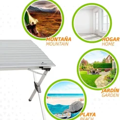 Aktive Mesa 110x70x70 cm Aluminium Folding