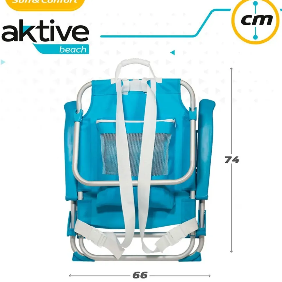 Aktive Mochila Silla Plegable 5 Posiciones Aluminio 66x58x80 cm