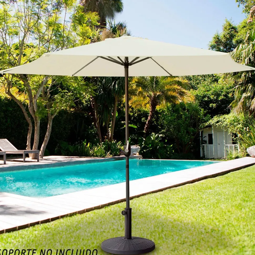 Aktive Parasol hexagonal con protección UV y mástil Aluminio 270 cm 38 mm 240 cm