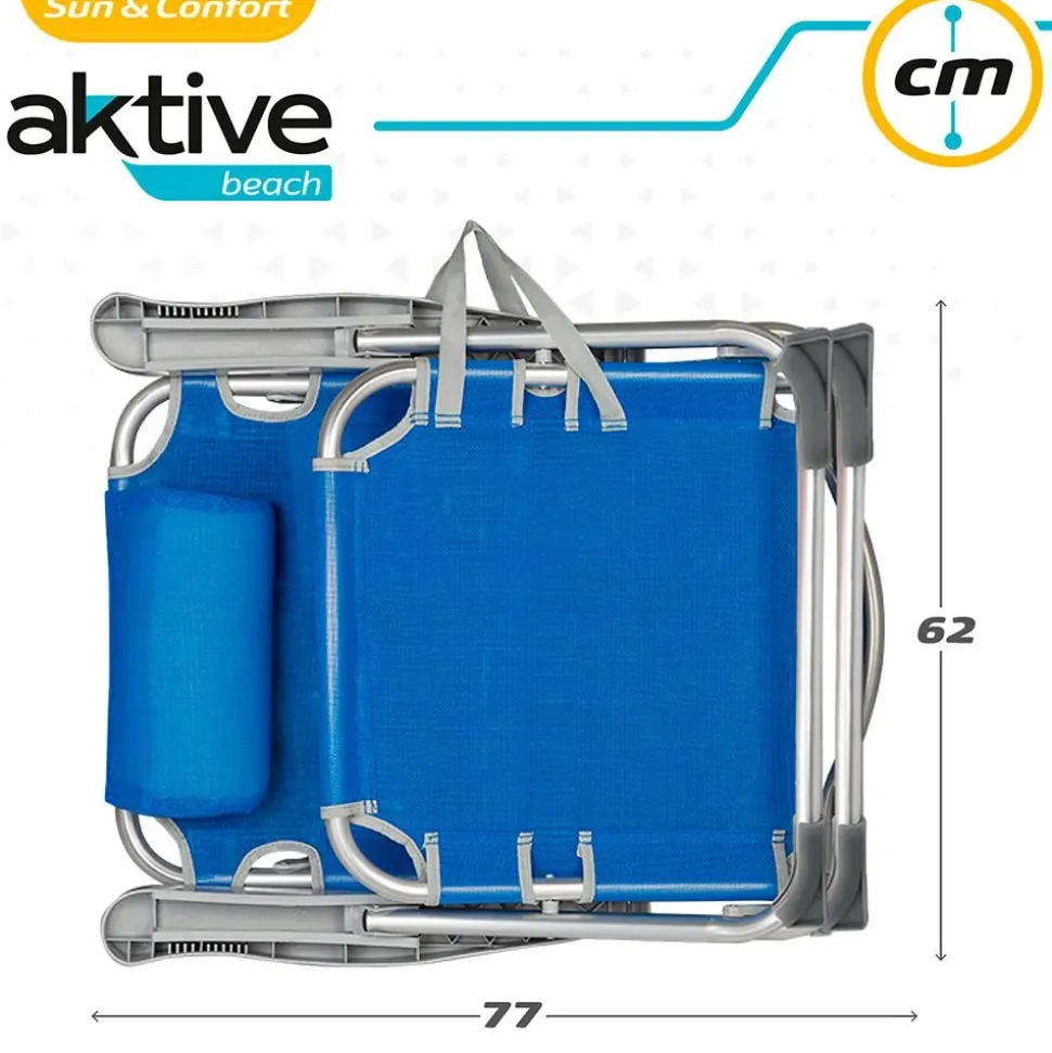 Aktive Silla de Playa Alta Textil 62x60x90 cm