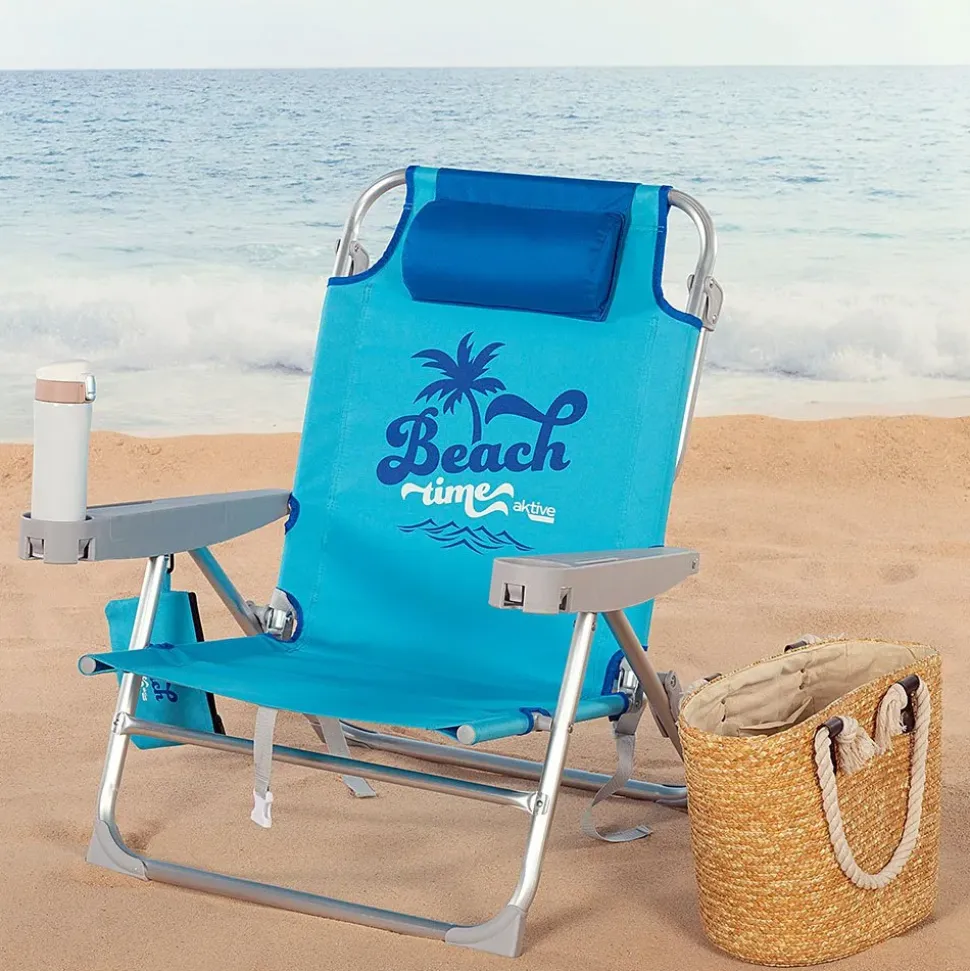 Aktive Silla de playa Low Toe 5 Positions With Cushion And Removable Bag