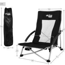 Aktive Silla plegable baja Acero 56x51x67 cm