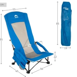 Aktive Silla plegable de aluminio baja 56x46x94 cm