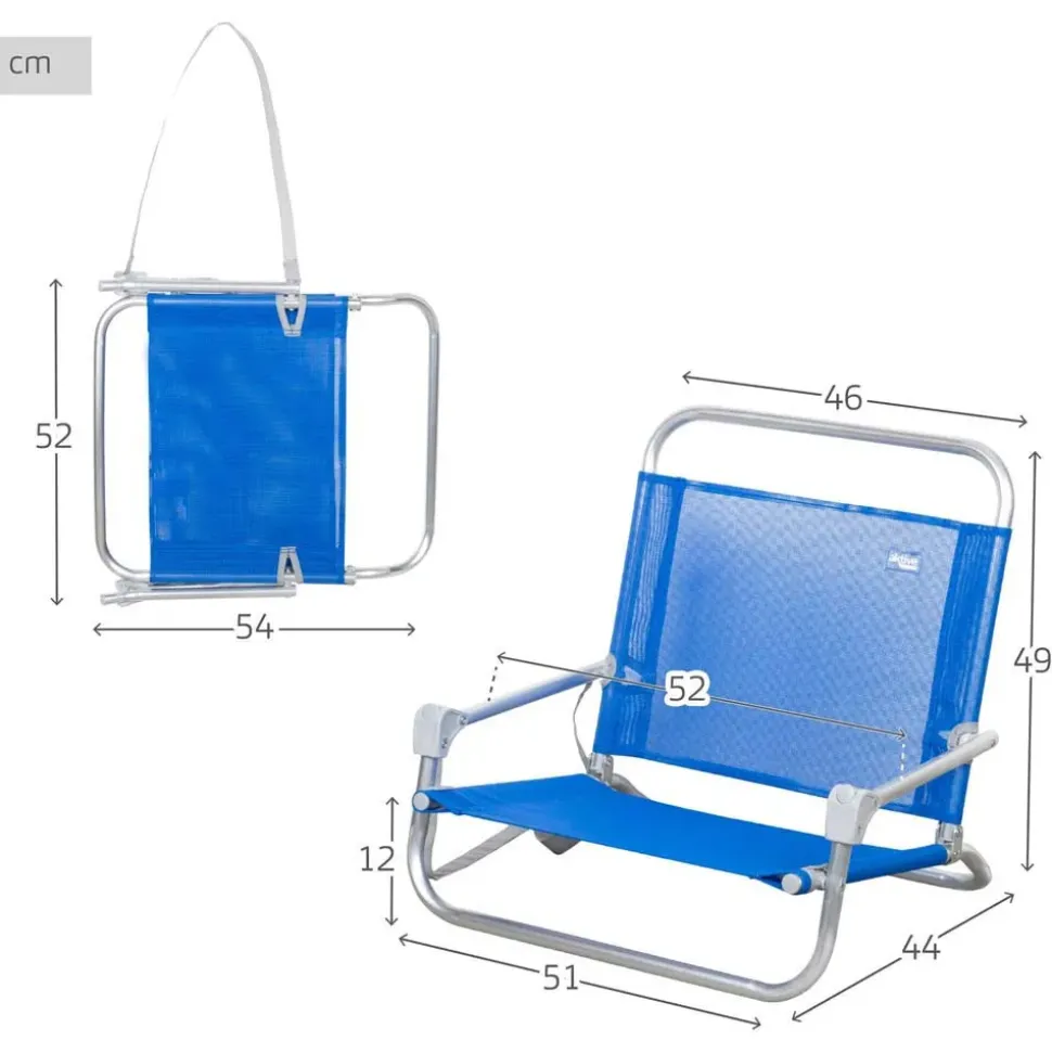 Aktive Silla plegable de aluminio baja 51x44x49 cm