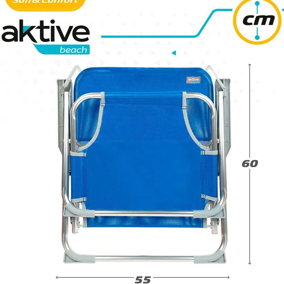 Aktive Silla plegable fija con asa Aluminio 55x34x71 cm
