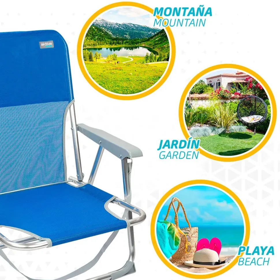 Aktive Silla plegable fija con asa Aluminio 55x34x71 cm