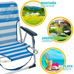Aktive Silla plegable fija de aluminio 55x35x72 cm