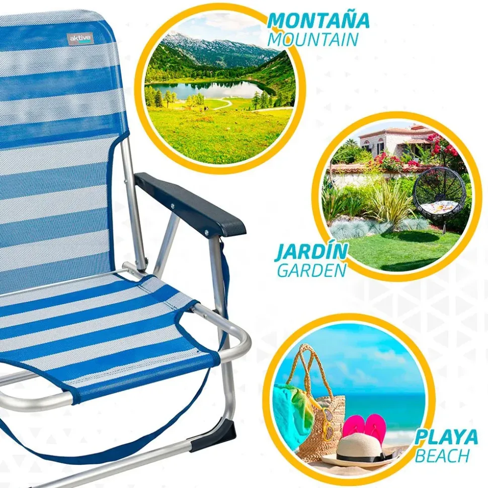 Aktive Silla plegable fija de aluminio 55x35x72 cm