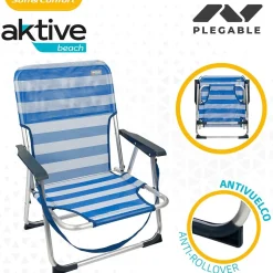 Aktive Silla plegable fija de aluminio 55x35x72 cm