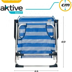 Aktive Silla plegable fija de aluminio 55x35x72 cm