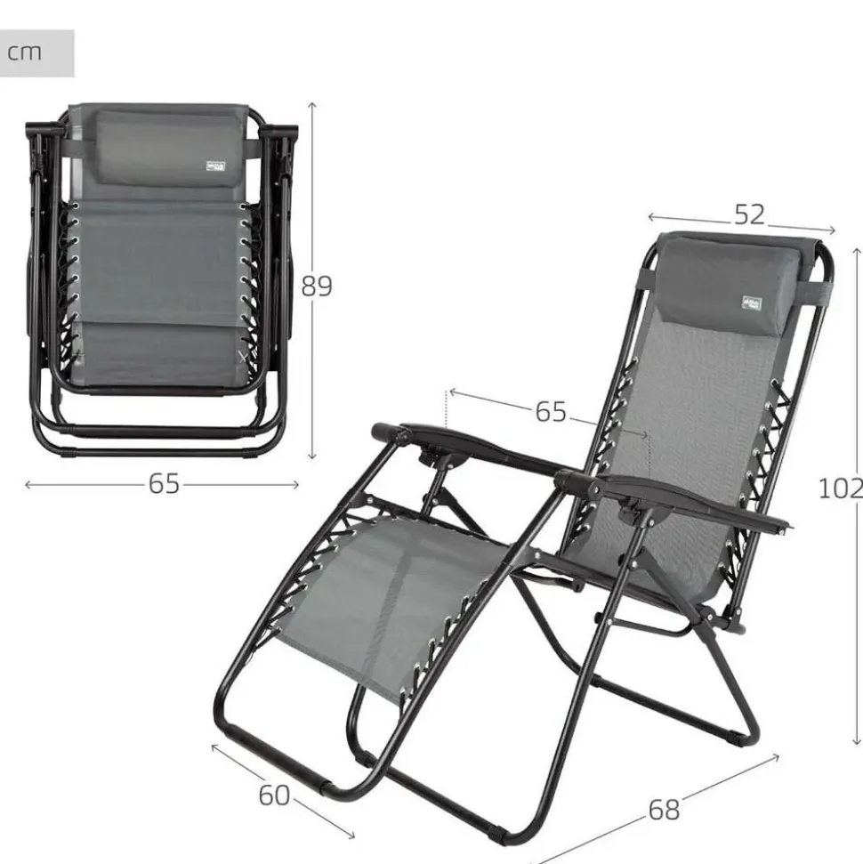 Aktive 61144 silla plegable 0 gravedad multiposición