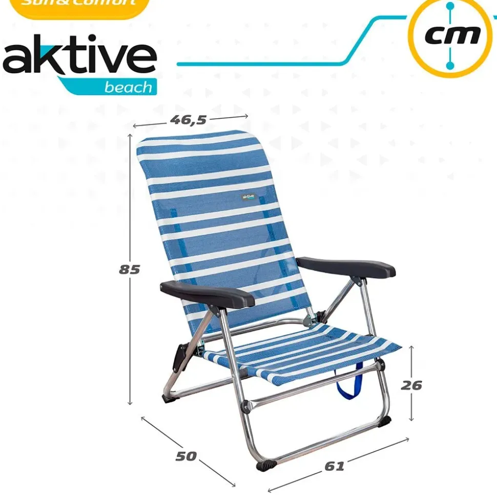 Aktive Silla plegable 5 posiciones baja 61x50x85 cm