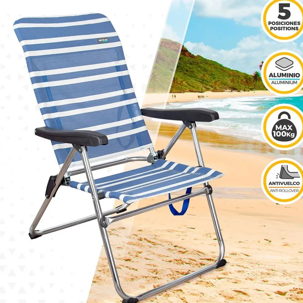 Aktive Silla plegable 5 posiciones 61x63x93 cm
