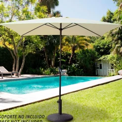 Aktive Sombrilla cuadrada con protección UV para poste alto Aluminio 270x270 cm 38 mm 260 cm
