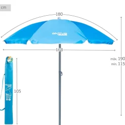 Aktive Sombrilla de playa Inclinable con protección UV50 180 cm