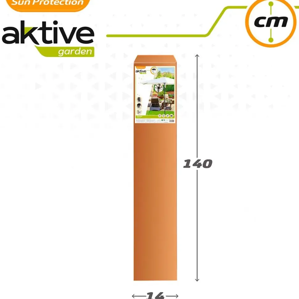 Aktive Sombrilla hexagonal con protección UV y sistema de doble polea Aluminio 270 cm 38 mm 240 cm
