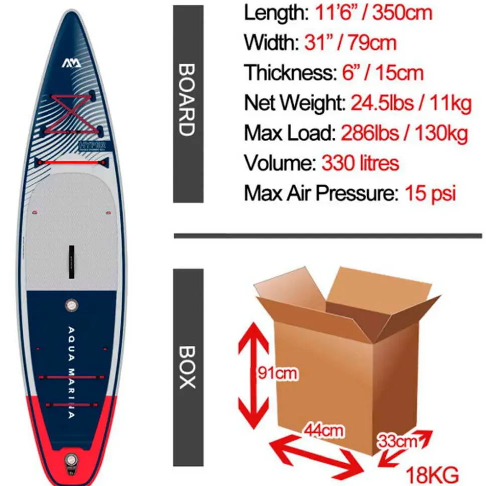 Aqua Marina Set de paddle surf hinchable Hyper 11´6´´