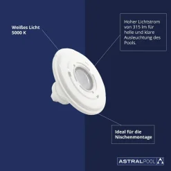 Astralpool Proyector 76680 Mini White Niche Mounted