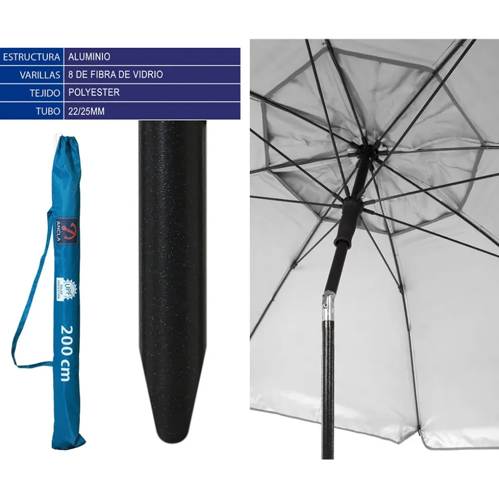 Atosa Parasol Aluminio 22/25 mm Orientable OxFord 200 cm