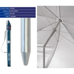Atosa Parasol 180 cm Orientable Metal Nylon Upf 19/22 mm