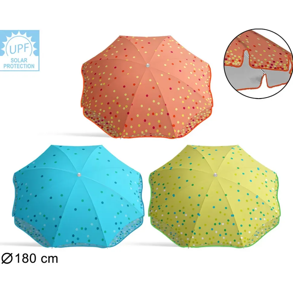 Atosa Parasol orientable con faldón/metálico UPF 3 Nylon Surtido 19/22 mm 180 cm