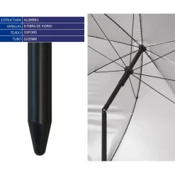 Atosa Parasol orientable de aluminio OrxFord Fadon 3 Surtido 22/25 mm 200 cm