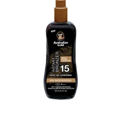 Australian Gold Protector solar en gel en spray FPS15 con bronceador instantáneo 100ml