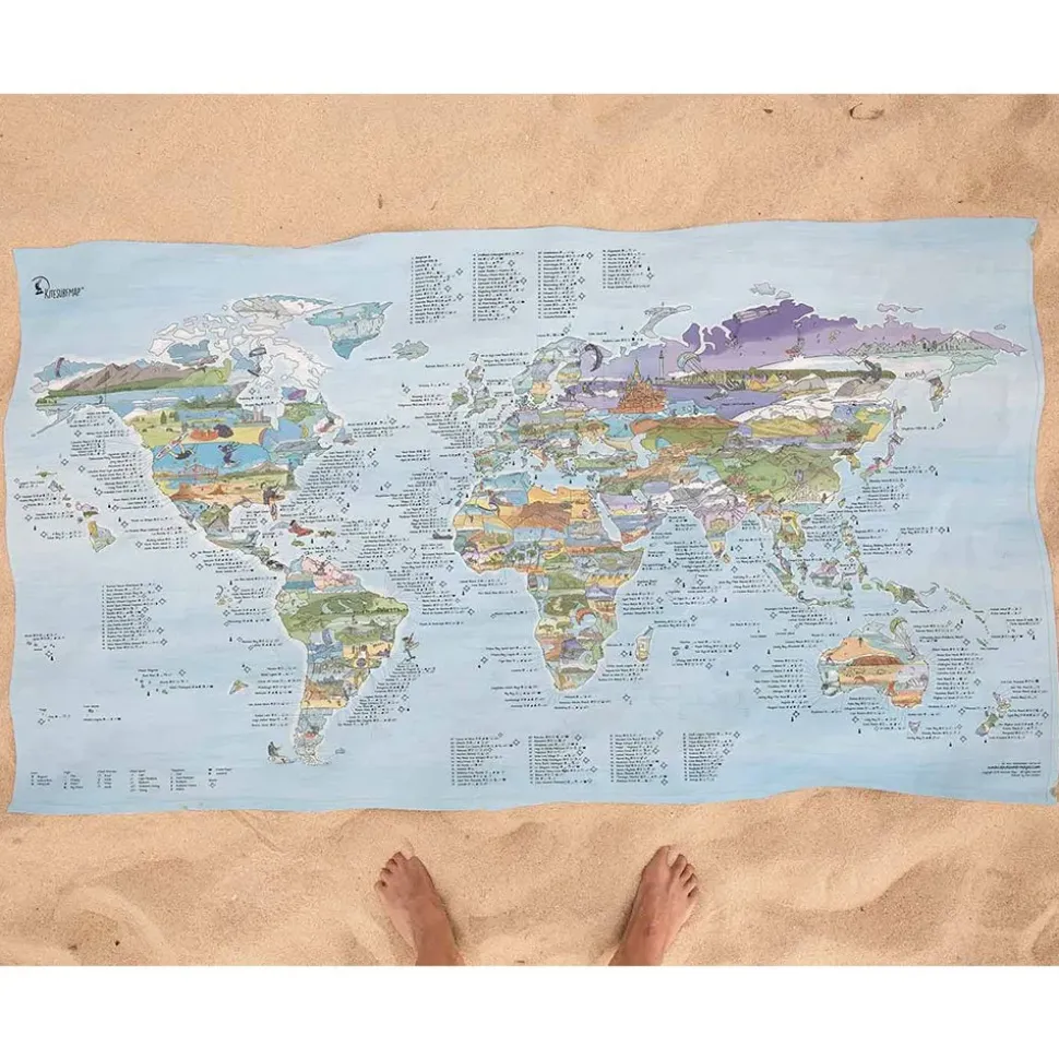 Awesome Maps Toalla Mapa de kitesurf: los mejores lugares del mundo