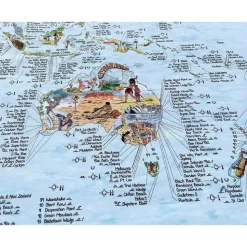 Awesome Maps Toalla Mapa de Surf Mejores Playas de Surf del Mundo Edición Original a Color
