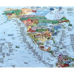 Awesome Maps Toalla Mapa de Surf Mejores Playas de Surf del Mundo Edición Original a Color