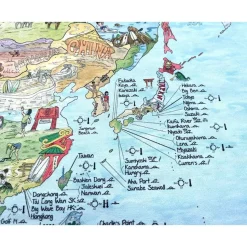 Awesome Maps Toalla Mapa de Surf Mejores Playas de Surf del Mundo Edición Original a Color