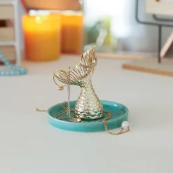 Balvi Colgador de Anillos de Porcelana Nayade Oro