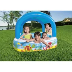 Bestway Con piscina inflable cuadrada con toldo 147x147x122 cm