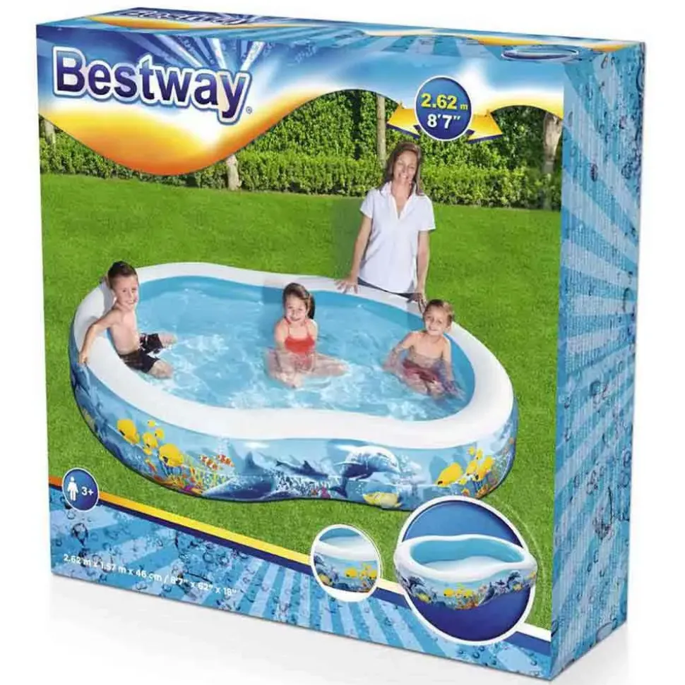 Bestway Piscina hinchable ovalada Family 262x157x46 cm