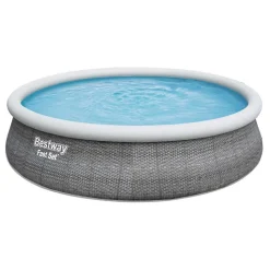 Bestway Piscina hinchable redonda Fast Set Rattan 457x107 cm