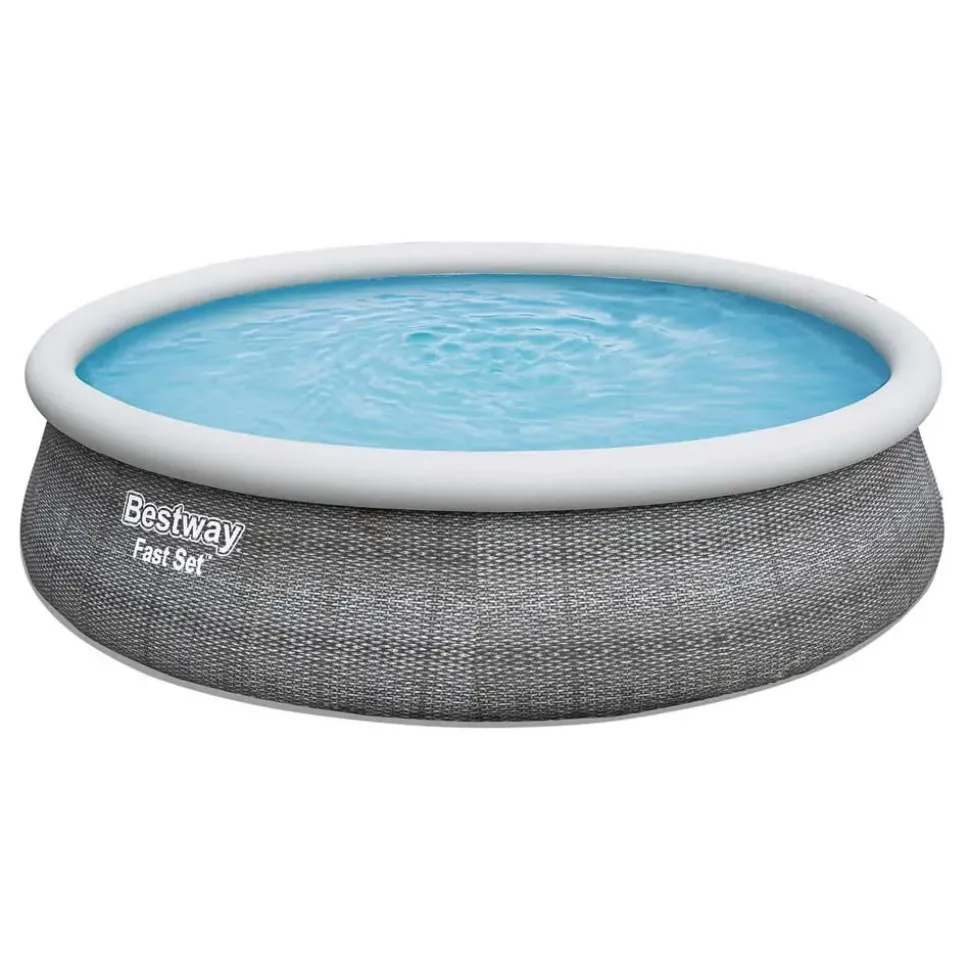 Bestway Piscina hinchable redonda Fast Set Rattan 457x107 cm