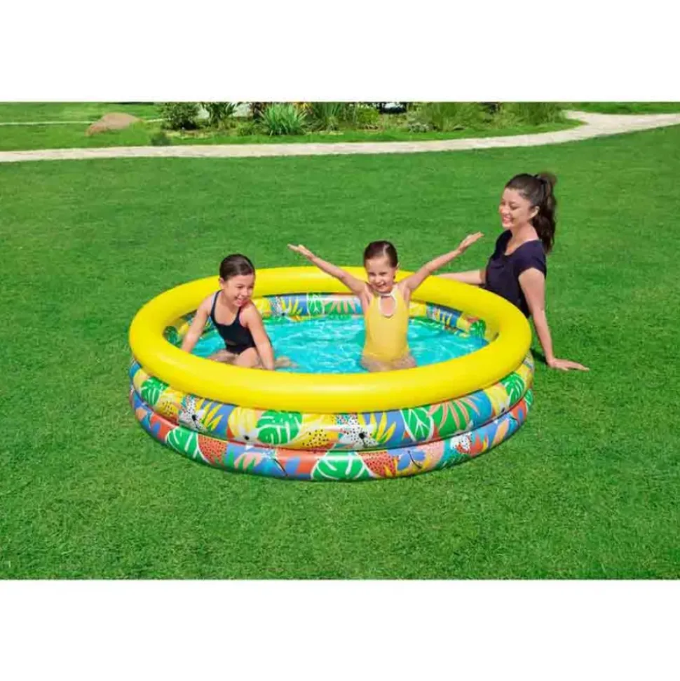 Bestway Piscina hinchable redonda 51203 Tropical Ø168x38 cm