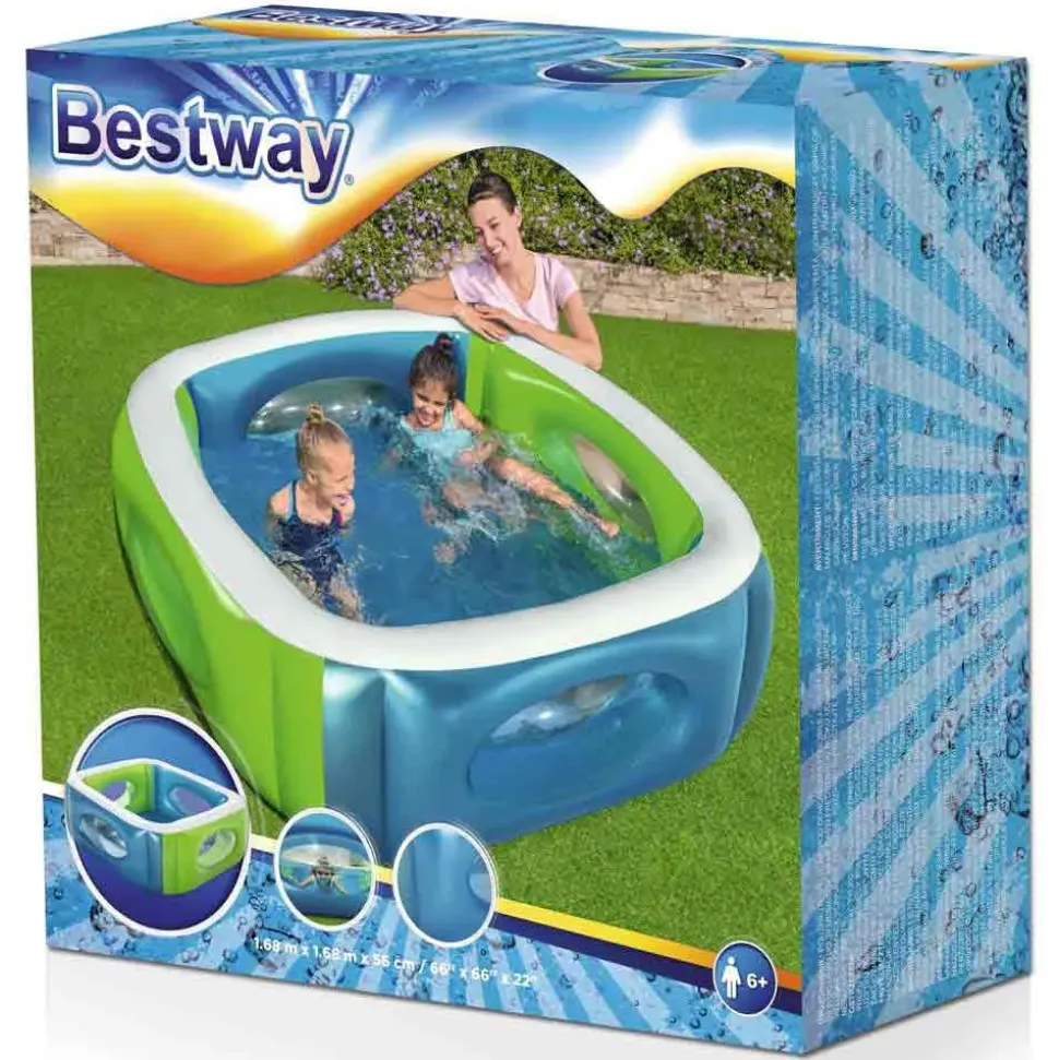 Bestway Piscina inflable cuadrada para ventana 168x168x56 cm