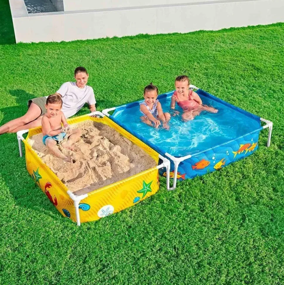Bestway Piscina tubular desmontable cuadrada 561 con arenero
