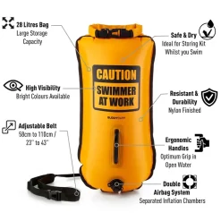 Buddyswim Boya Caution Swimmer At Work 28L