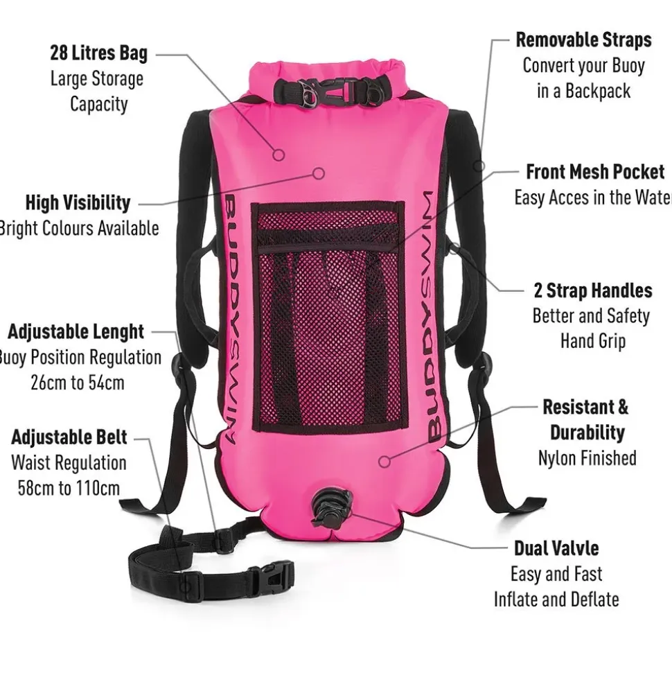 Buddyswim Boya con correas de mochila extraíbles 28L