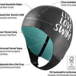 Buddyswim Gorro de neopreno Smooth Skiin 2.5 mm